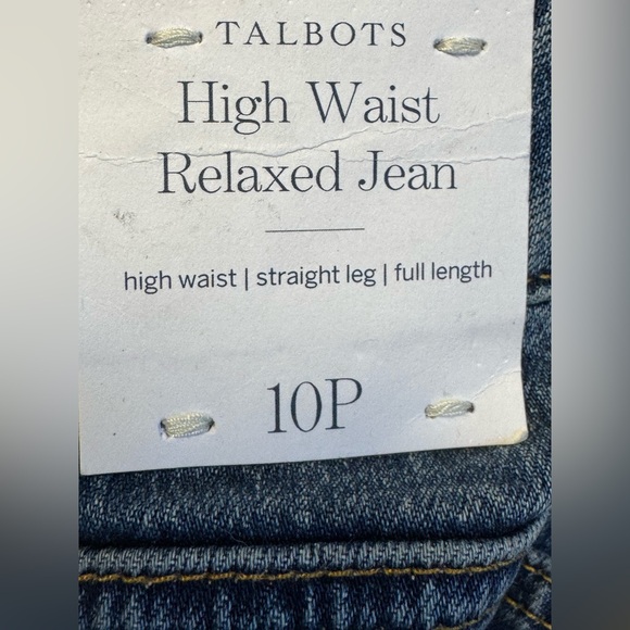NWT Talbots High Waist Relaxed Straight Jean SZ 10P - Picture 4 of 5